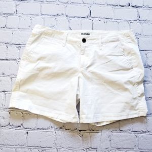 Old Navy White Cotton 6" Shorts Sz 6